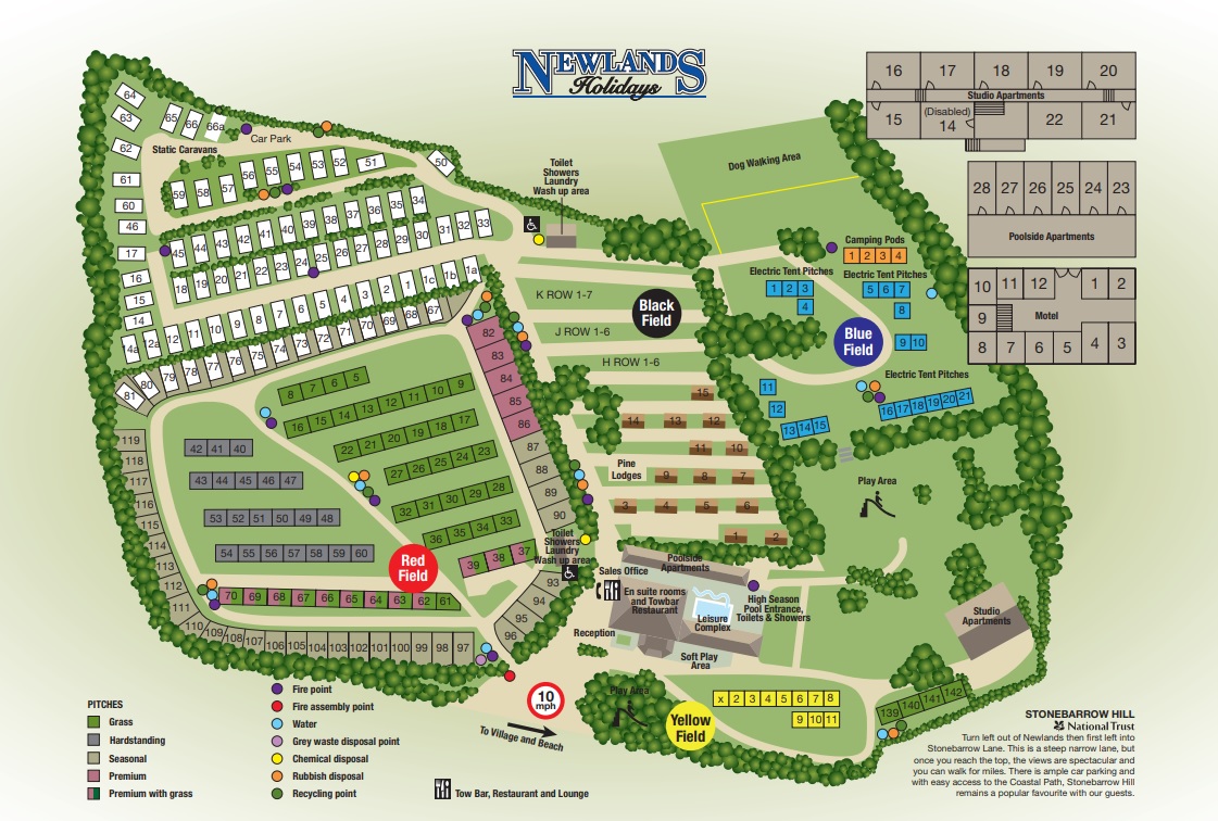 Newlands Holidays > Touring, Camping & Glamping > Map of Park